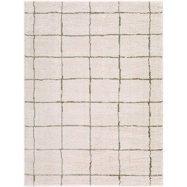 ELLE Decor Rivoli EDRV-2301 2 ft. x 2 ft. Cream/Green Machine Woven Rug
