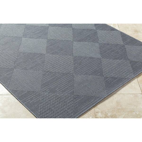 Sandra Black Modern 7 ft. x 9 ft. Indoor/Outdoor Area Rug
