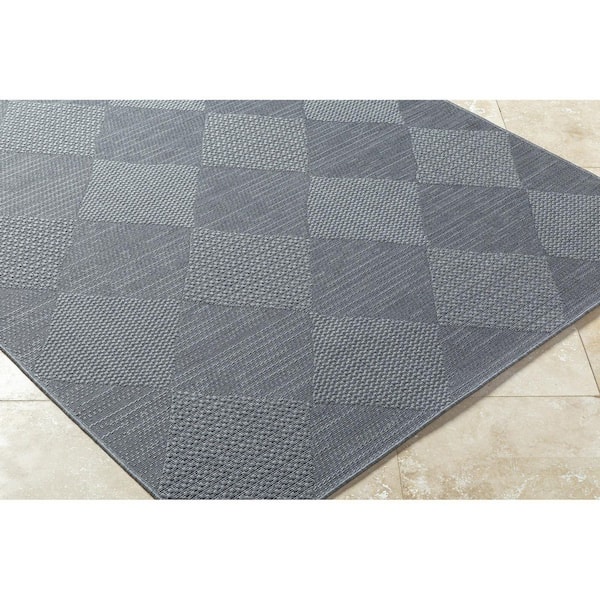 Sandra Black Modern 8 ft. x 10 ft. Indoor/Outdoor Area Rug