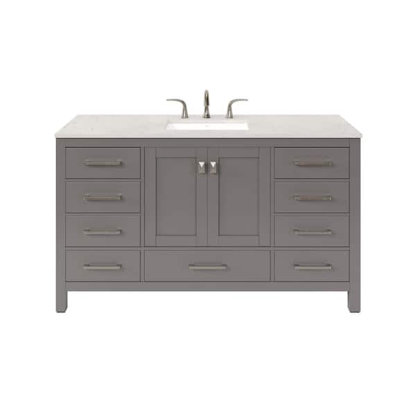 Beaumont Decor Hampton 60-in Gray Bathroom Vanity Cabinet Beaumont Decor Hampton 60-in Gray Bathroom Vanity Cabinet