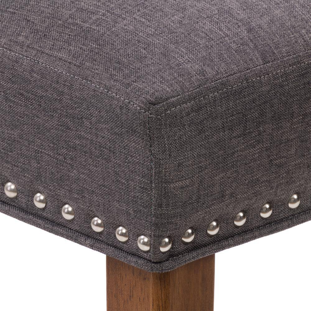Tiffany Dark Gray Upholstered Side Chair with Wood Legs
