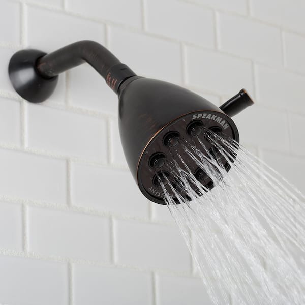 3-Spray 3.6 in. Single Wall MountHigh Pressure Fixed Adjustable Shower Head in Oil Rubbed Bronze