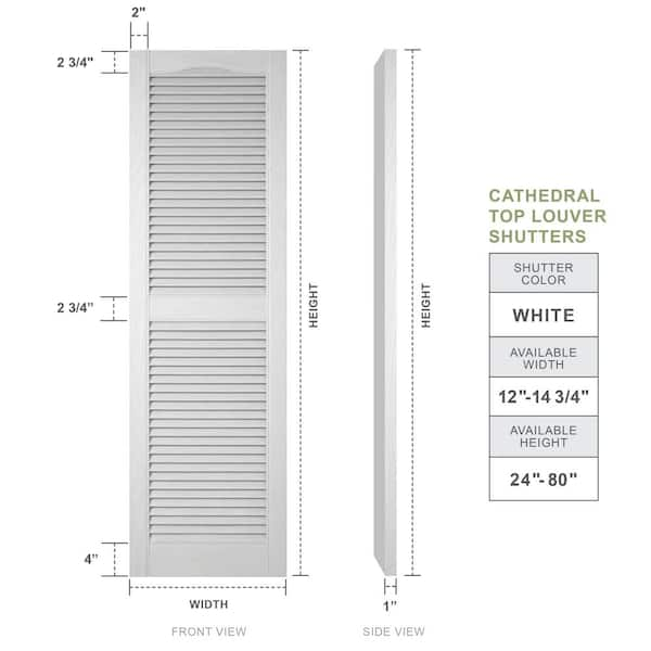 Ekena Millwork 14-1/2 in. x 72 in. Lifetime Open Louvered Vinyl