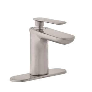 Carmine Single Hole Single-Handle Bathroom Faucet in Brushed Nickel