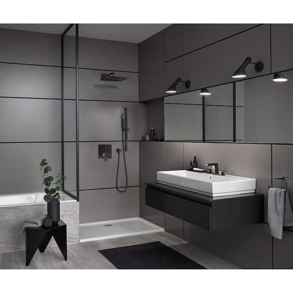 Essentials Cube Wall Mounted Towel Ring in Hard Graphite