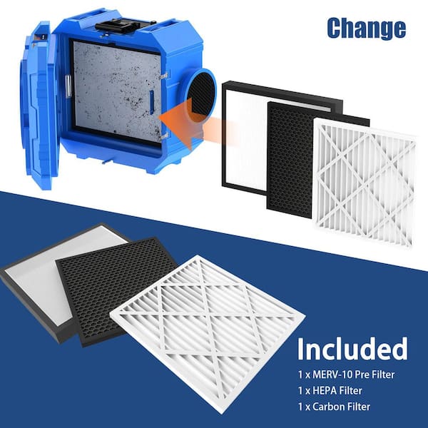 Lycvki 2500 sq. ft. HEPA Air Scrubber and Negative Air Machine for