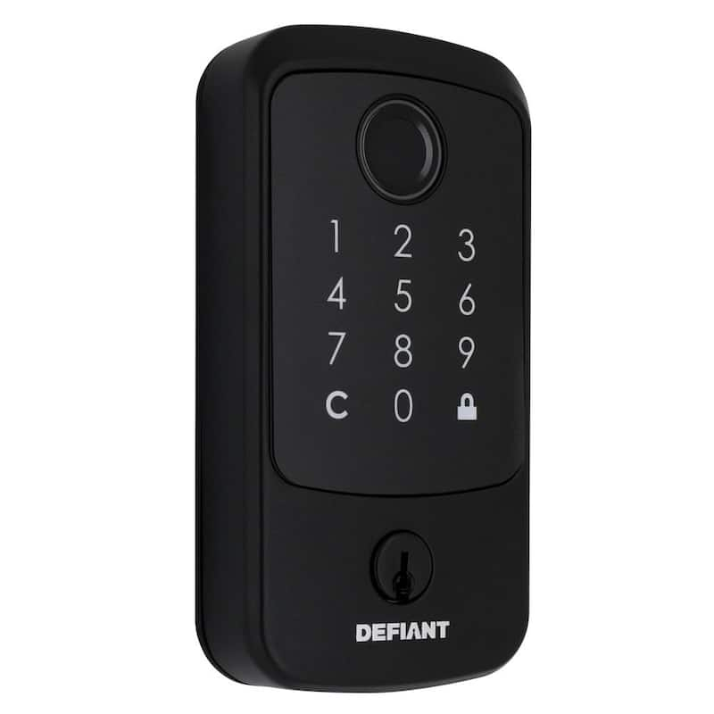 Hubspace Matte Black Square Biometric Fingerprint Electronic Touchpad Deadbolt