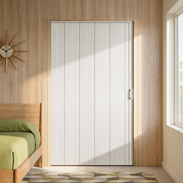SOCBAZZAR 42 in x 80 in. White Oak Finished Interior PVC Folding