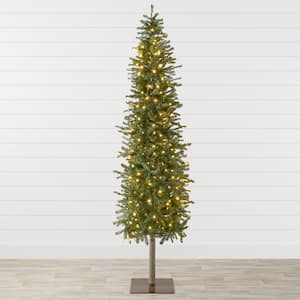 6 ft. Pre-Lit LED Pencil Alpine Artificial Christmas Tree with 250 Warm White Lights