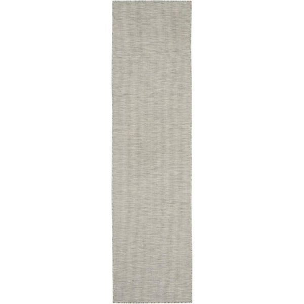 8' Runner ft. Gray Solid Color Area Rug