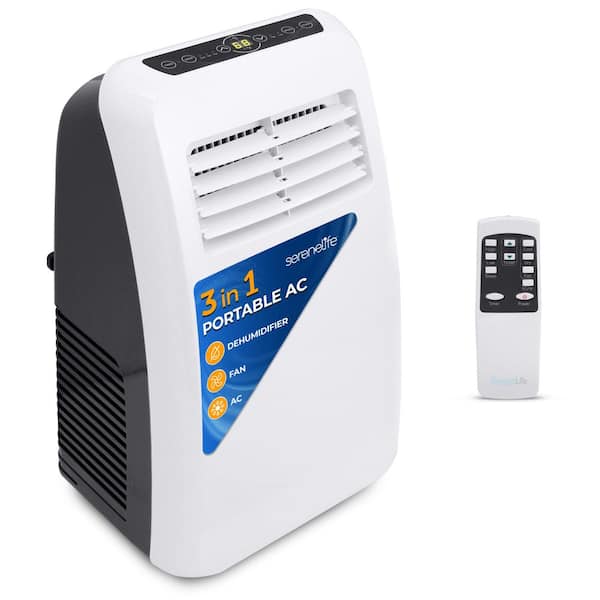 SereneLife 3-in-1 Portable Air Conditioner, 8000 BTU, Dehumidifier, Fan, Remote Control, for 215+ sq. ft.