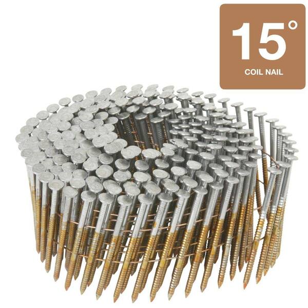 Hitachi 3 in. x 0.131 in. Full Round Head Ring Shank Brite Basic Wire Coil Framing Nails (4,000-Pack)