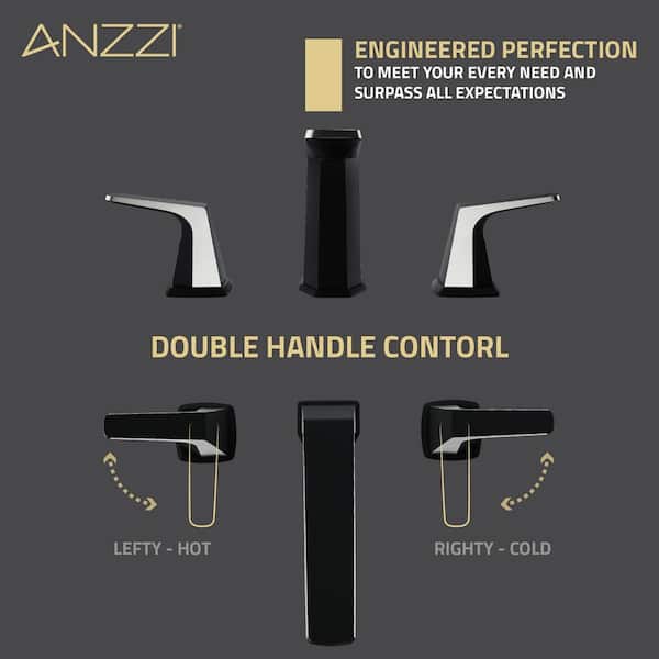 8 in. Widespread 2-Handle 3-Hole Bathroom Faucet with Pop-Up Drain in Matte Black and Brushed Nickel
