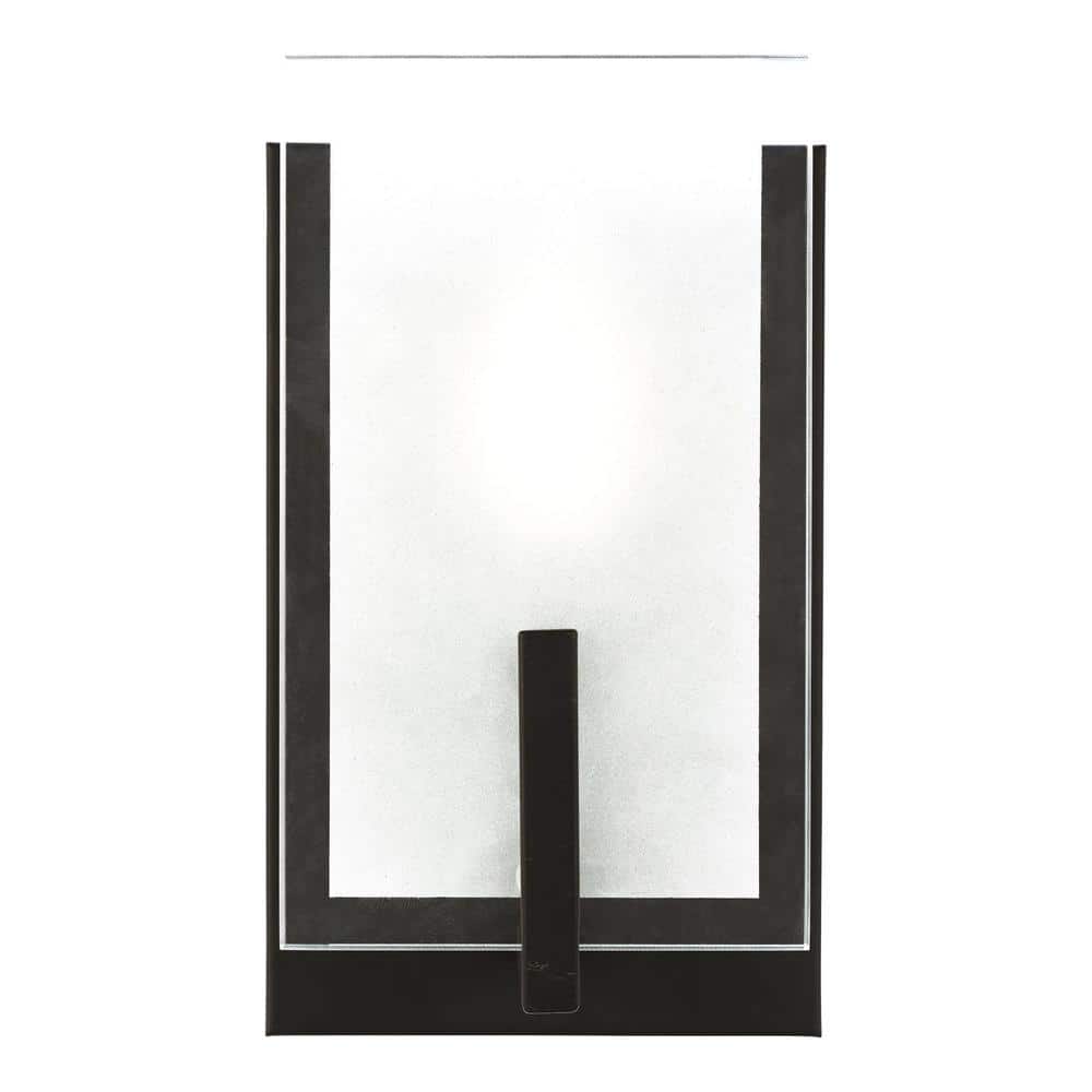 Midnight Black Outdoor Dimmable Wall Sconce with Clear Glass