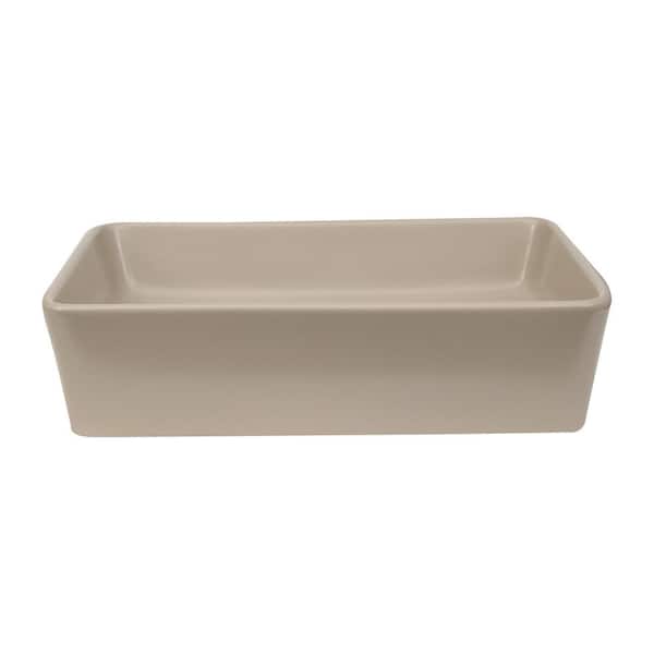 Barclay Products Harmony Rectangular Vessel Sink in Matte Tan