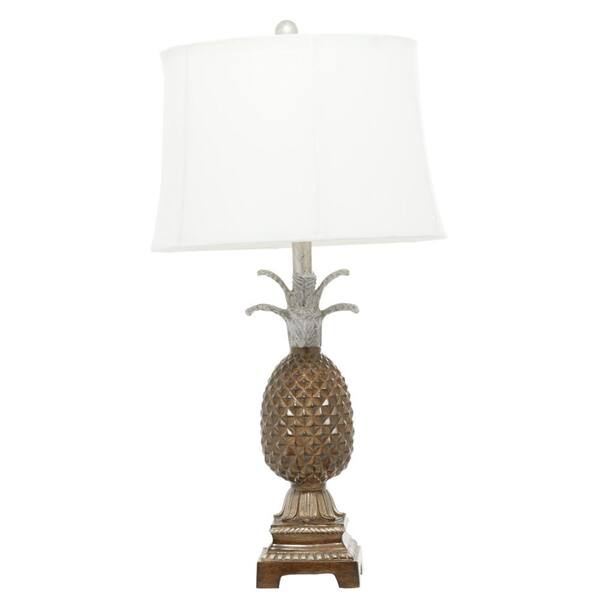 Classic Brown Pineapple Table Lamp, Silver Pineapple Table Lamp Base