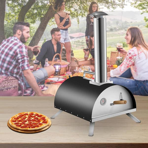 VEVOR Wood Fired Oven Portable Pizza Oven 12" Pizza Oven Outdoor with Feed Port 