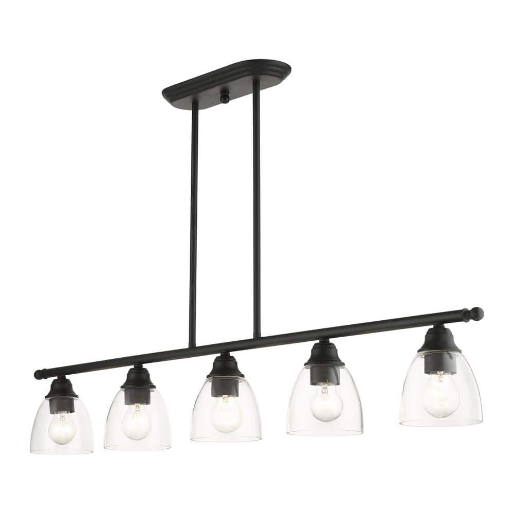 Montgomery Black Steel 5-Light Linear Chandelier