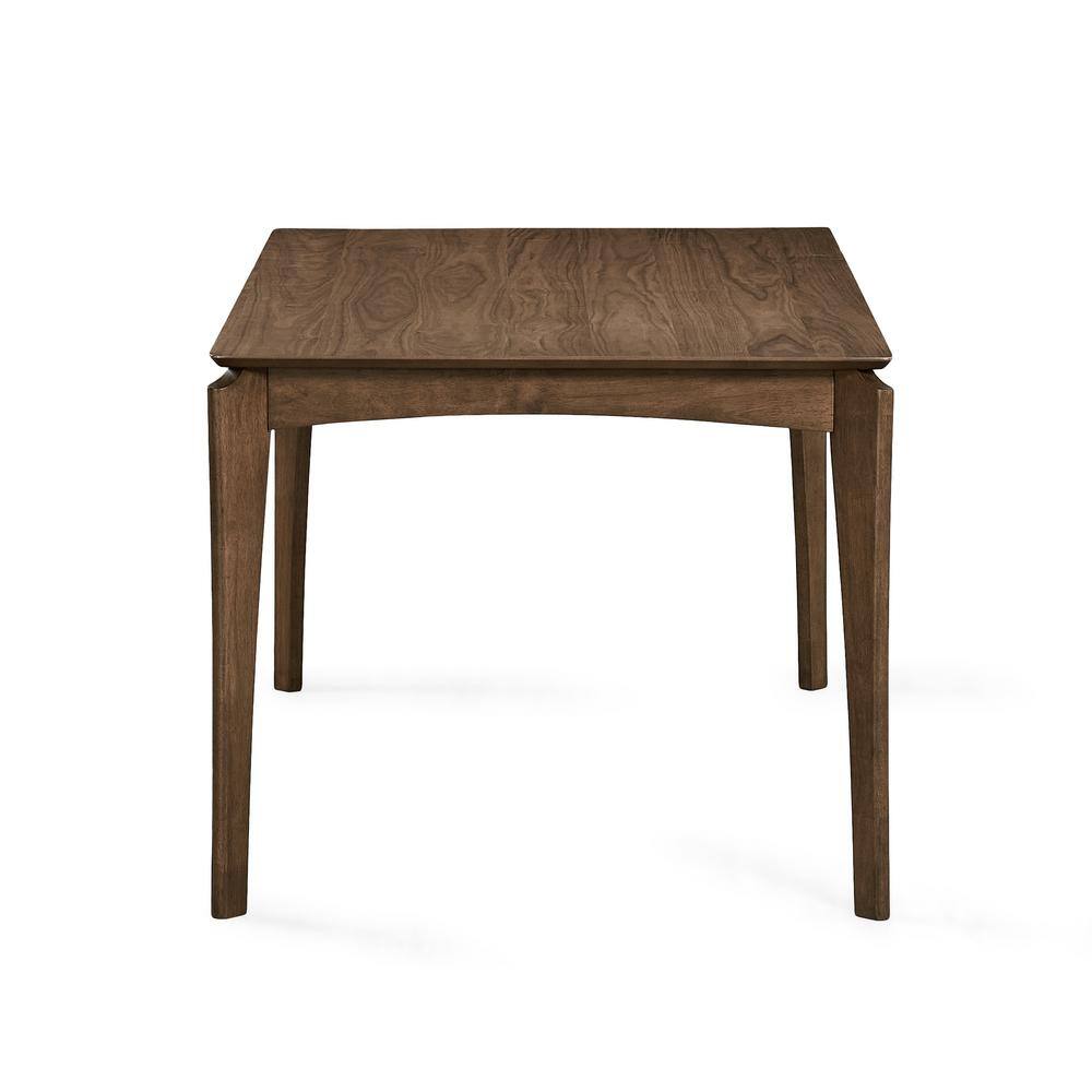 Natural Walnut Brown 59" Contemporary Rectangular Dining Table
