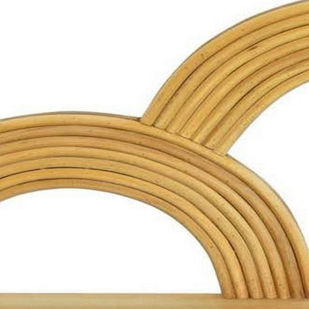 Natural Wood Semi-Circle Design Wall Shelf, 27 Inches