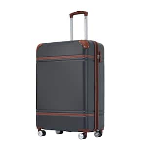 20 in. Black Spinner Wheels, Rolling and Lockable Handle Suitcase