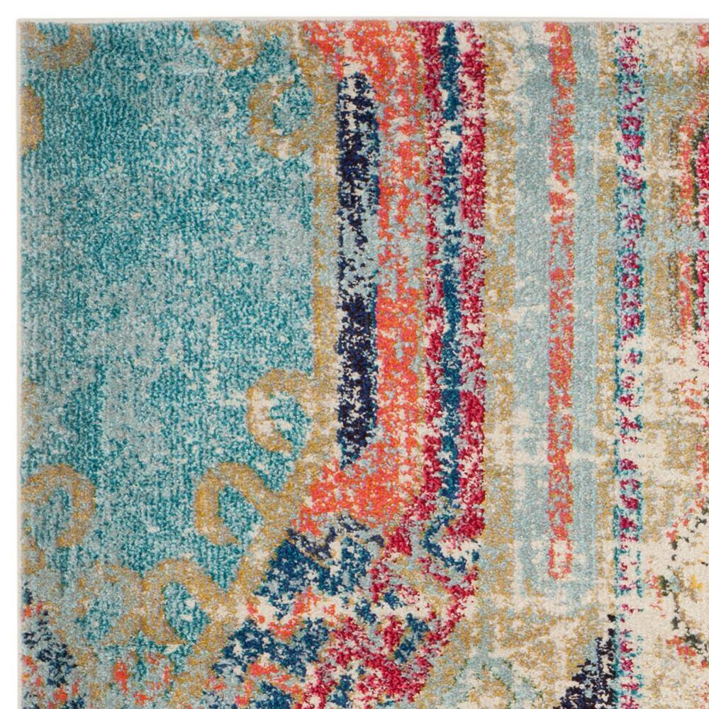 Boho-Chic Monaco 5' Square Multicolor Synthetic Area Rug