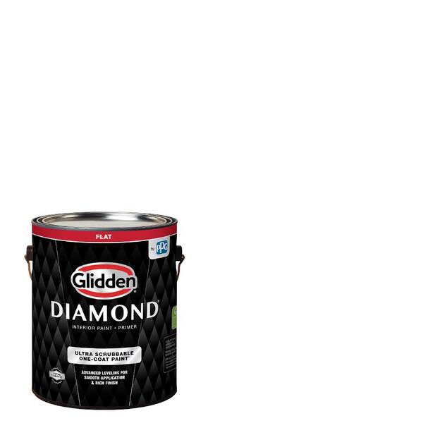 PPG Diamond 1 Gal. Pure White Base 1 Flat Interior Paint with Primer