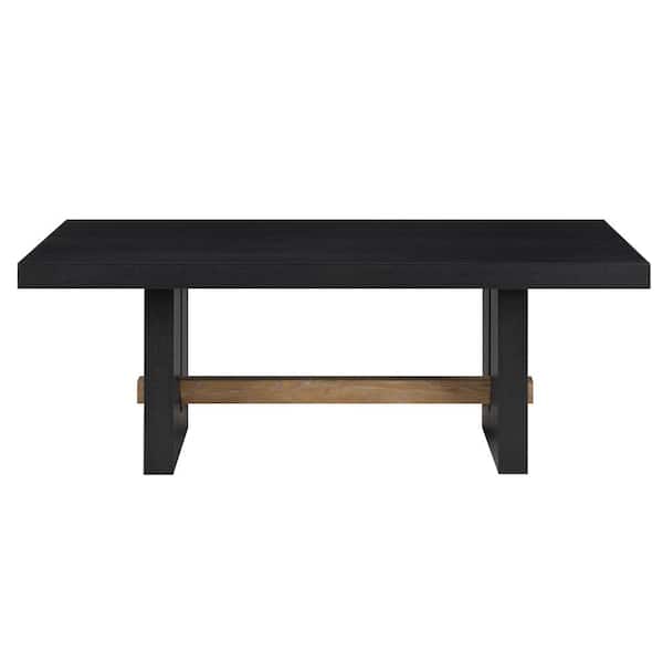 Steve Silver Aubrey 49 in. Black Wood Rectangle Cocktail Coffee Table