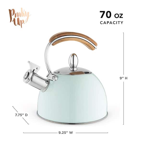 Pinky Up Presley Tea Kettle, Stovetop Stainless Steel Kettle, Whistling, Tea  Accessorie gifts, Fast Boil Water Kettle, Wooden Handle, 70 oz, Gold –  Pinky Up Tea