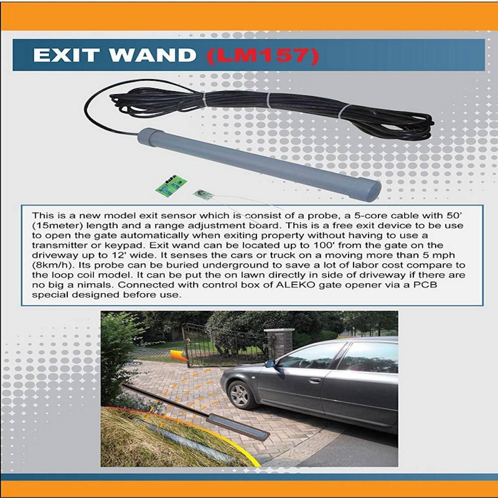 ALEKO Underground Automatic Gate Opener Exit Wand Sensor with 50ft Cable
