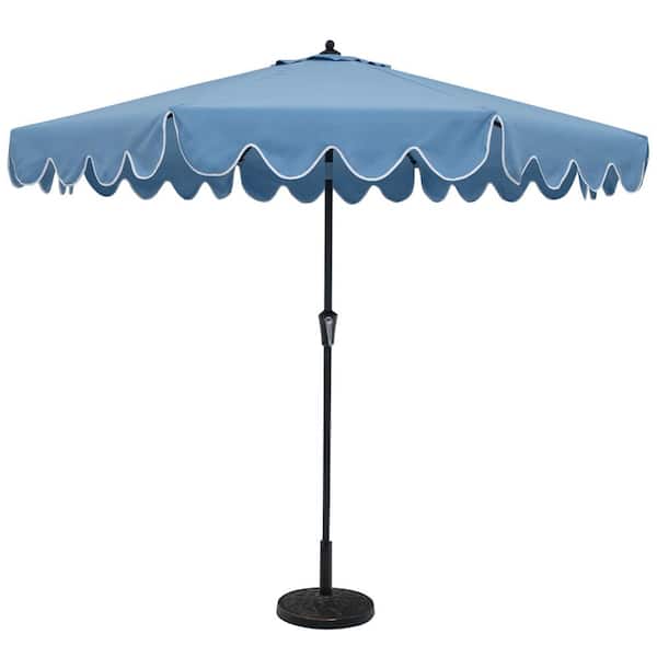 Costway 9 ft. Market Patio Umbrella in Navy Sun-Protective Canopy