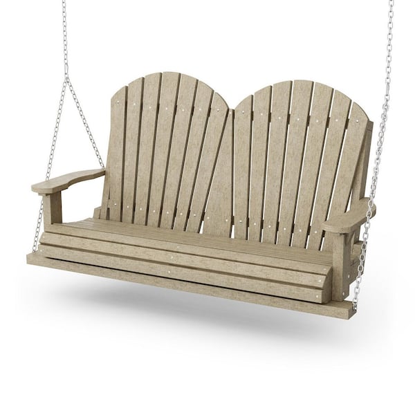 Wildridge Heritage 2-Person Weathered Wood Plastic Porch Swing