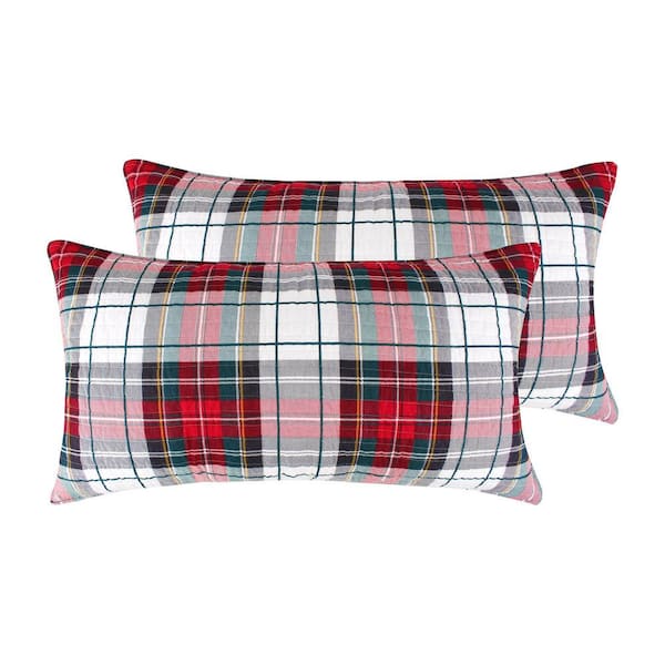LEVTEX HOME Thatch Home Spencer Plaid Multicolor Cotton King Sham (Set of 2)
