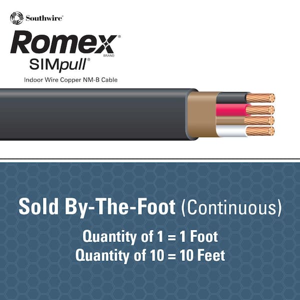 ALL LENGTHS AVAILABLE 8/2 W/GR 175' FT ROMEX INDOOR ELECTRICAL WIRE 