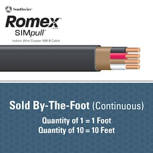 (By-the-Foot) 8/3 Stranded Romex SIMpull CU NM-B W/G Wire