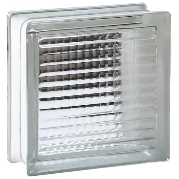 Seves Cross Ribbed 4 in. Thick Series 12 x 12 x 4 in. (3-Pack) Grid Pattern Glass Block (Actual 11.75 x 11.75 x 3.88 in.)