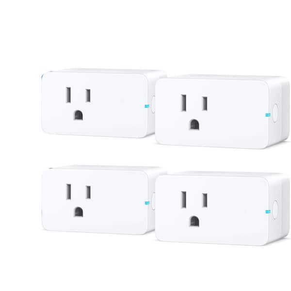 15 Amp 120-Volt Wi-Fi Smart Plug Outlet Voice Control Remote Timer Function Alexa Google Home Compatible White