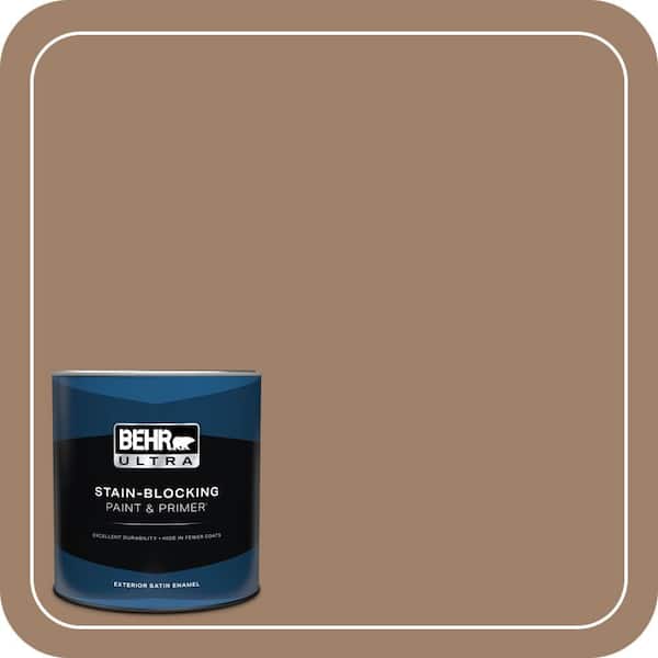 BEHR ULTRA 1 qt. #ECC-40-3 Seasoned Acorn Satin Enamel Exterior Paint & Primer