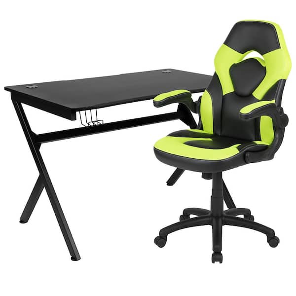 Carnegy Avenue 45.25 in. Black Gaming Desk and Chair Set