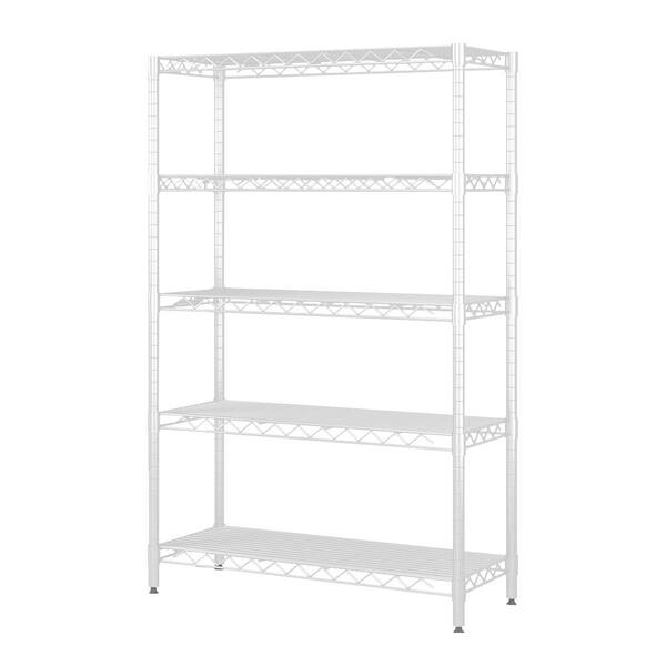 Siavonce Wire Shelving Metal Storage Rack Adjustable Shelves, Standing Storage Shelf for Laundry Kitchen Pantry Closet, White