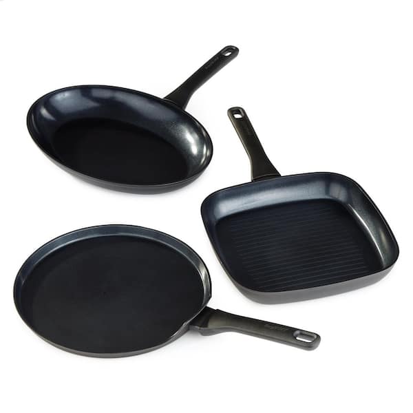 BergHOFF DiNA Helix 3-Piece Nonstick Specialty Cookware Set, Recycled Aluminum