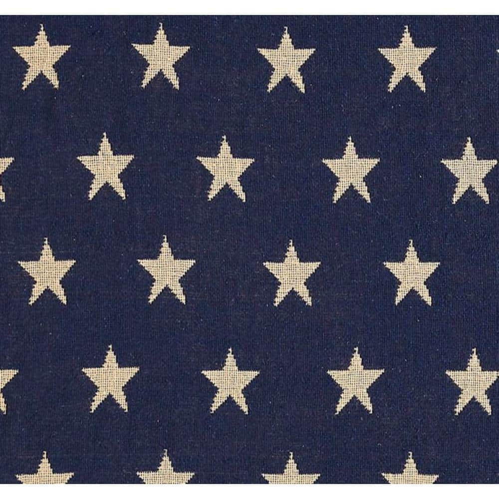 Navy Star Jacquard Woven Cotton Throw Blanket 50x60