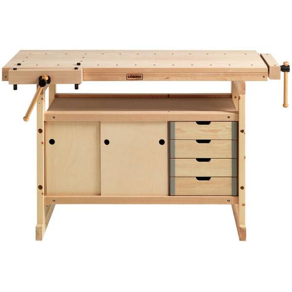 Sjobergs Hobby Plus 4 ft. x 9 in. Workbench with 1340 Cabinet Combo and Accessory Kit