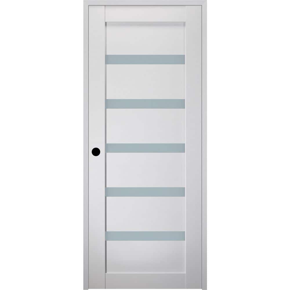 Belldinni Leora 30 in. x 80 in. Right-Hand Frosted Glass Solid Core ...
