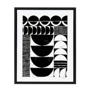 Sylvie "Modern Circular Pattern Block Print" by Statement Goods Framed Canvas Abstract Wall Art 24 in. x 18 in.