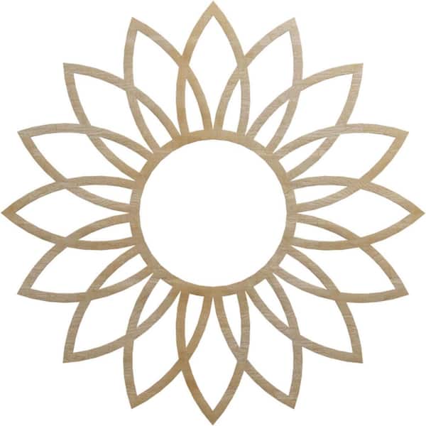 Ekena Millwork 0.375 in. D x 34 in. W x 34 in. H Wood (Hickory) Medallion Moulding