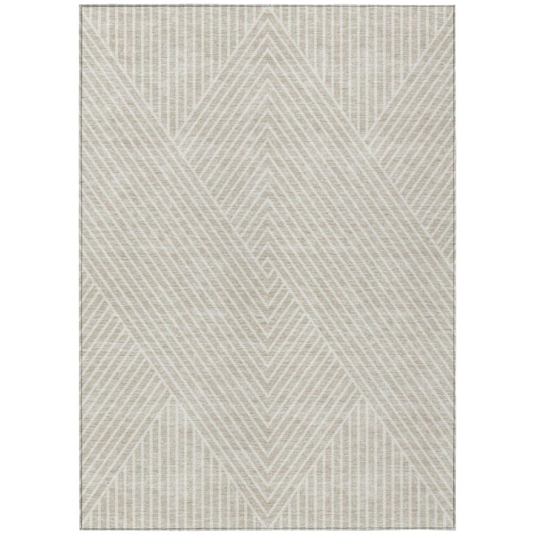 Addison Rugs Chantille Machine Washable Indoor/Outdoor Abstract ACN937 Beige 10 ft. x 14 ft. Area Rug