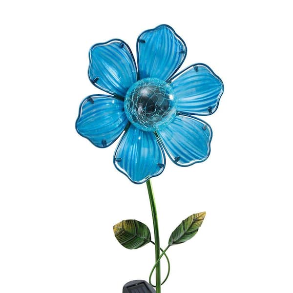 Sunjoy Blue Flower LED Solar Garden Stake
