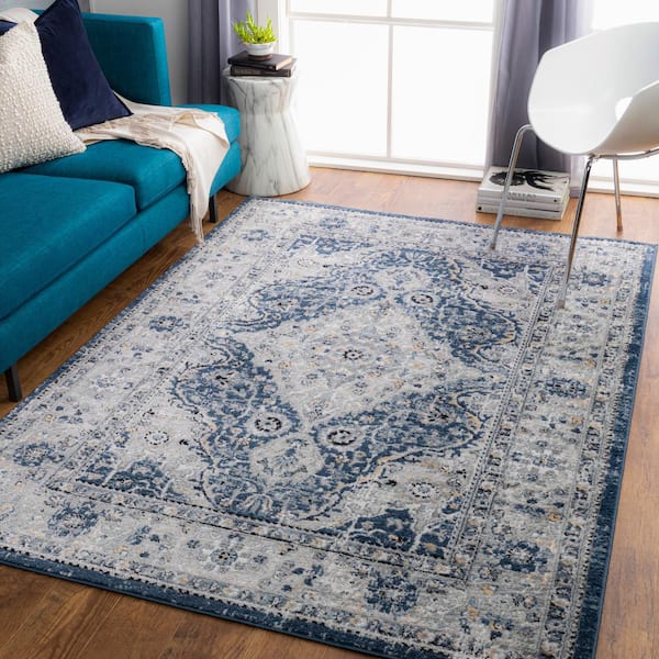 Kingsbury Navy 8 ft. x 10 ft. Indoor Area Rug