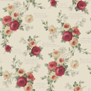 Heirloom Rose Spray and Stick Wallpaper